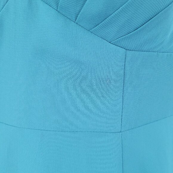 Azazie Dark Green Chiffon Tie Back Padded Bridesmaid Maxi Dress Gown Size C - Picture 5 of 16